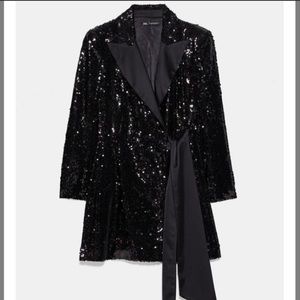 sequin coat zara